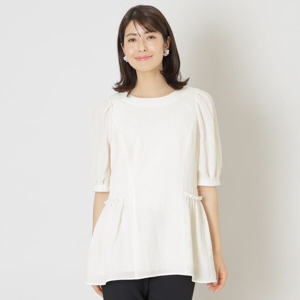 &bearです★2WAYストレッチバンピー チュニックブラウス 2WAYストレッチバンピー チュニックブラウス | トゥービーシック