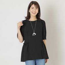2WAYストレッチバンピー チュニックブラウス