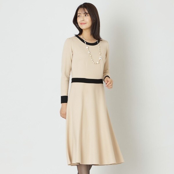 レーヨンリネン スラッシュドネックワンピース ROPE レーヨンリネン  