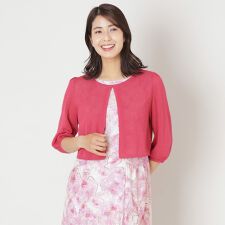 アイレット透かし編み ニットボレロ