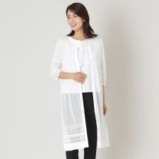 透かし編み ロングカーディガン