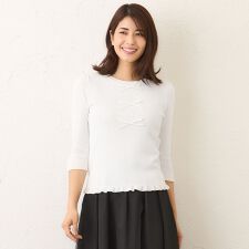 ビジュー＆リボン ニット