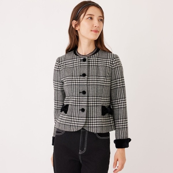 美品　大きいサイズ44 トゥービーシック　ノーカラージャケット　日本製 TO BE CHIC ノーカラージャケット 美品 大きいサイズ44