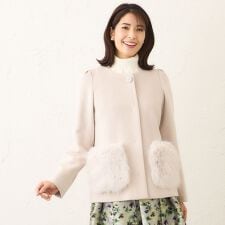 ファーコンビ アンゴラウールコート | トゥービーシック(TO BE CHIC 