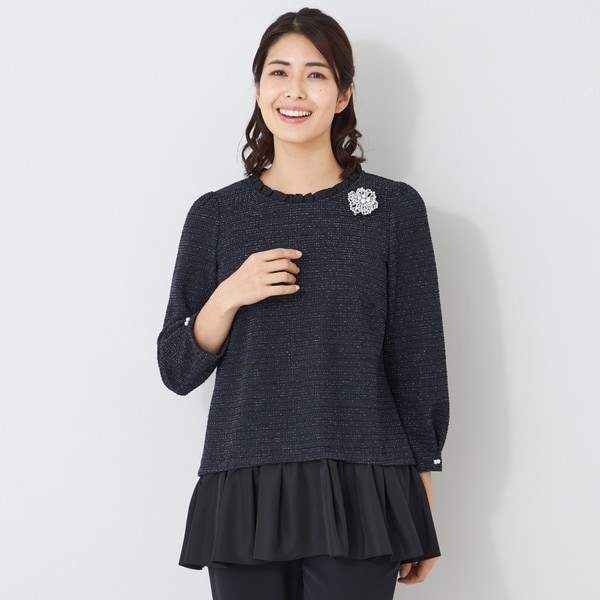 TO BE CHIC 未使用 洗える 42 ダブルクロス チュニック ブラウス