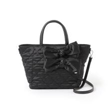 サテンフラワーキルトトートバッグ