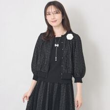 ジャカードレースコンビ カーディガン