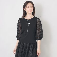 ジャカードレースコンビ ニットプルオーバー