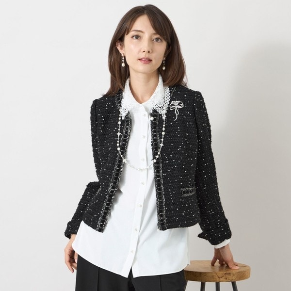 トゥービーシック★ブラック ノーカラージャケット トゥービーシック(TO BE CHIC) レディース ノーカラージャケット の