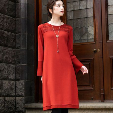 ファンシーヤーンコンビワンピース トゥービーシック To Be Chic W5j ファッション通販 マルイウェブチャネル