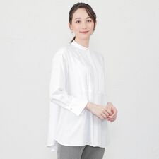 バンブークロス ピンタックチュニックブラウス | アマカ(AMACA 