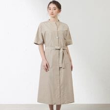 バンドカラーシャツワンピース