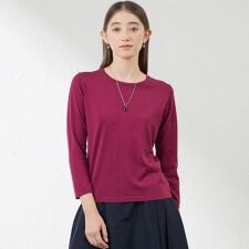 シルクコットンプルオーバーニット