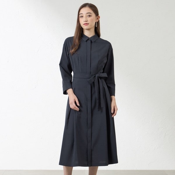 近年モデル✨AMACA デニムライクシャツワンピース 定価4.5万 ベルト