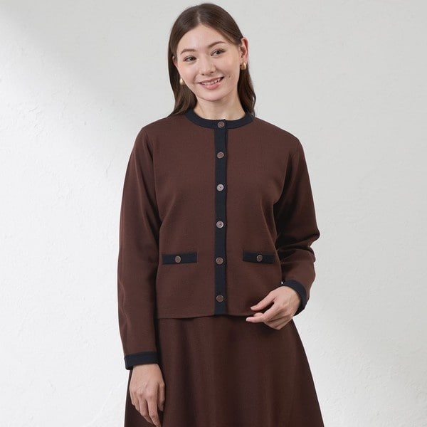 AMACA　アマカ　レディース　　ノーカラー　ジャケット　未使用タグ付き　紺 2231-V5E0140529.jpg?v=1723598877