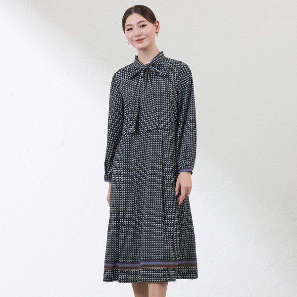 新品★未使用　AMACA　アマカ　ツイード切替ワンピース　38　黒 79000円 Blousey】 ブラウジーワンピ—ス （ロング・マキシ丈ワンピース