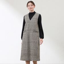 【Anniversary　Piece】【尾州素材】ツイードジャンパードレス