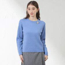 ラメケーブルニット