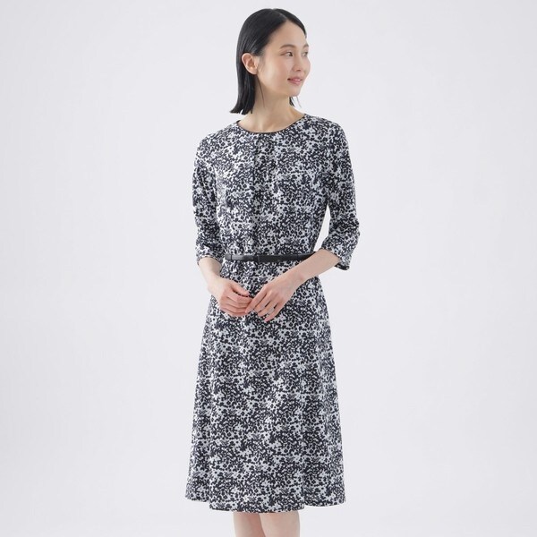 【吸水速乾】【接触冷感】【UV対策】【ウォッシャブル】カモフラワーエアファインワンピース