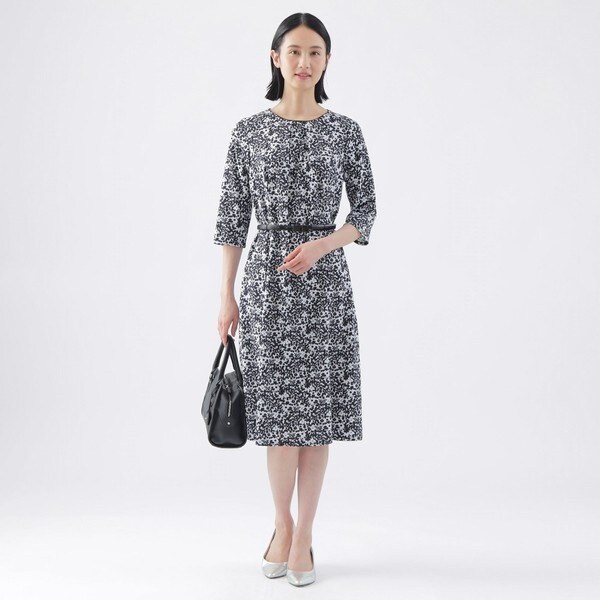 【吸水速乾】【接触冷感】【UV対策】【ウォッシャブル】カモフラワーエアファインワンピース