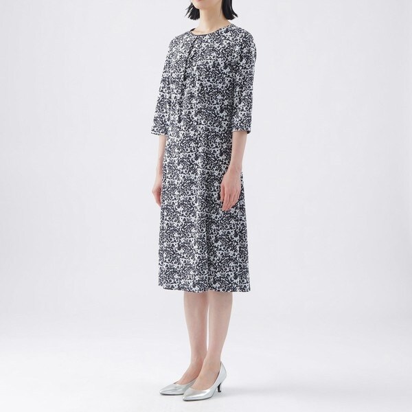 【吸水速乾】【接触冷感】【UV対策】【ウォッシャブル】カモフラワーエアファインワンピース