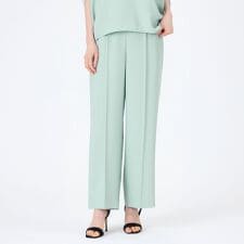 トランスワーク(TRANS WORK)の【ウォッシャブル】【接触冷感】【UV】バックサテンジョーゼットワイドパンツ