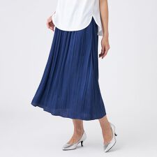 【ウォッシャブル】プリーツ調バックサテンスカート