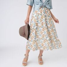 【ウォッシャブル】フラワープリントスカート