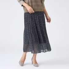 【ウォッシャブル】ドットクレープスカート