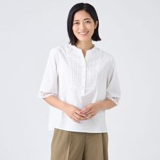 【ウォッシャブル・接触冷感・UV・防シワ】ファンクションタイプライターブラウス