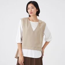 【ウォッシャブル】ドライダブルクロス×スムースコンビ