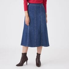 【ウォッシャブル】ストレッチデニムライトスカート