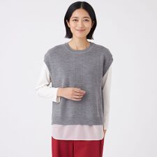 【ウォッシャブル】エクストラファインウールジレ
