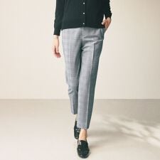 【ウォッシャブル】グレンチェックパンツ