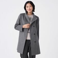 カシミヤ混メルトンウールコート