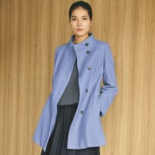 カシミヤ混メルトンウールコート