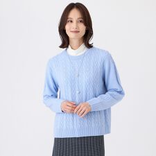【ウォッシャブル】ケーブルニットプルオーバー