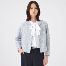 【ウォッシャブル】ミックスツィードジャケット