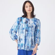【ウォッシャブル】スプラッシュプリントブラウス