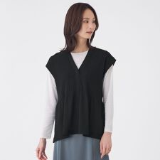 【ウォッシャブル】SET-UP KNITジレ