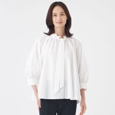 【はっ水・ウォッシャブル】フリーモーションタフタブラウス