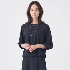 【ウォッシャブル】ストレッチファイユブラウス