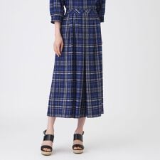 【ウォッシャブル】シアーチェックプリントパンツ