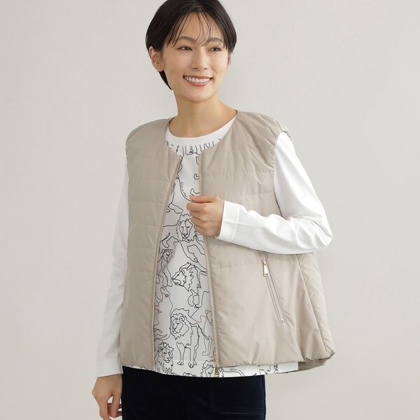 【ウォッシャブル】【保温性】エコタフタサーモジレ