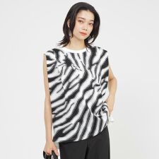 【カタログ掲載品】【ウォッシャブル】アニマルカットジャカードノースリーブカットソー