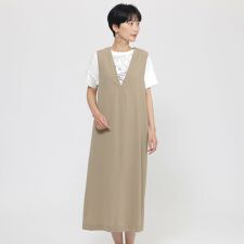 【接触冷感】【防しわ】【防透け】【ウォッシャブル】ドライタッチジャンパースカート