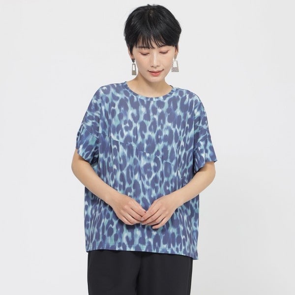 【接触冷感】【ウォシャブル】クールレオパードカットソー