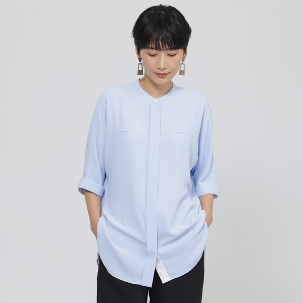 ブラウス シャツ 「夏でもさらっと」「吸水速乾」「ウォシャブル」バックサテンジョーゼットブラウス レディース 夏でもさらっと】【吸水速乾】【ウォシャブル】バックサテン