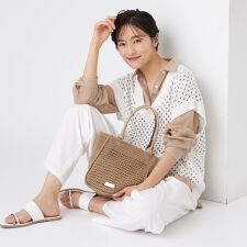 【SANYO Style EDITION掲載】【ウォッシャブル】アイレットメッシュレイヤードニット