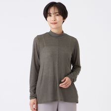 【ウォッシャブル】シアーラメジャージーハイネックカットソー